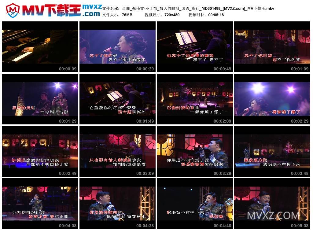 吕珊_张伟文-不了情_情人的眼泪_国语_流行_MD301498